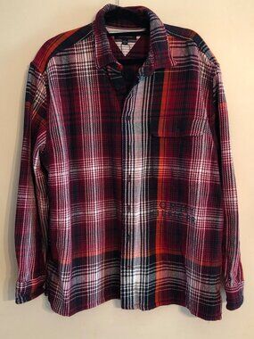 Tommy Hilfiger NEW Cotton Plaid Flannel Untucked Overshirt Shirt RUNS XL (XXL)